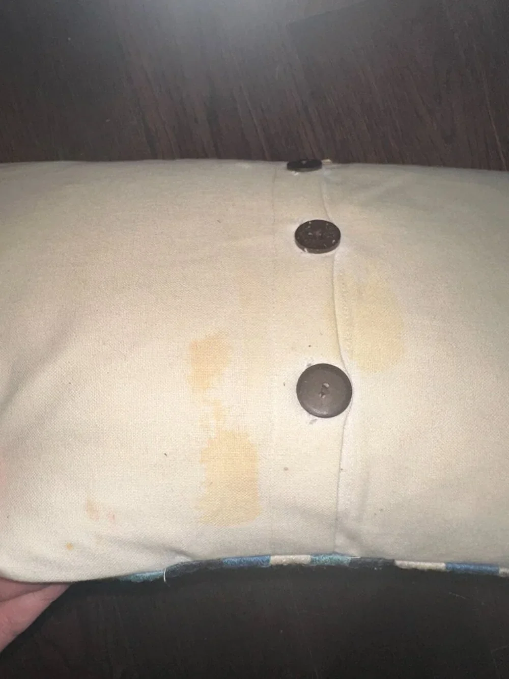 West Elm Decorative Throw Pillow Cover Neutral Cream Button Back